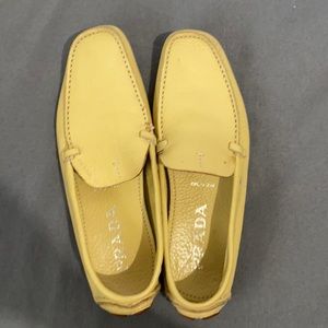 Prada Yellow 100% Leather Women's Loafers Size 5. - image 1